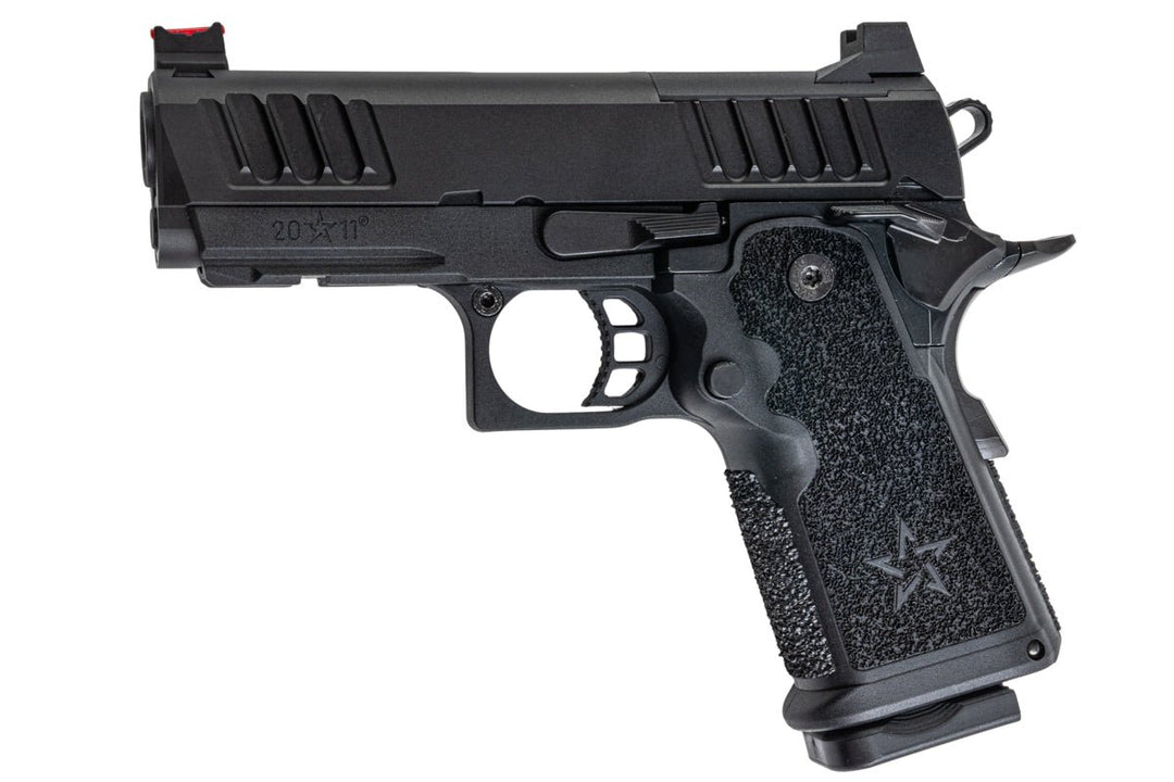 EMG Staccato 授權 CS Compact 2011 GBB 氣動軟彈手槍（型號：Master Grip / CNC / 綠氣）- BK - Bang Bang Airsoft