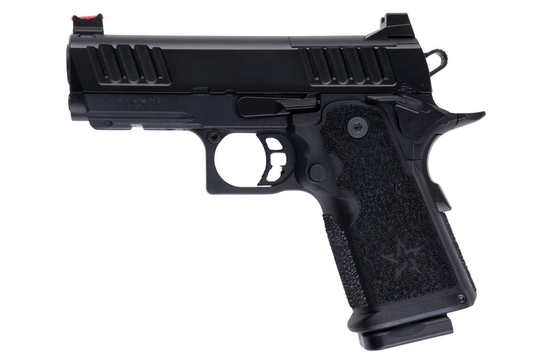 EMG Staccato 授權 CS Compact 2011 GBB 氣動軟彈手槍（型號：Master Grip / 標準 / 綠氣） - 黑色 - Bang Bang Airsoft
